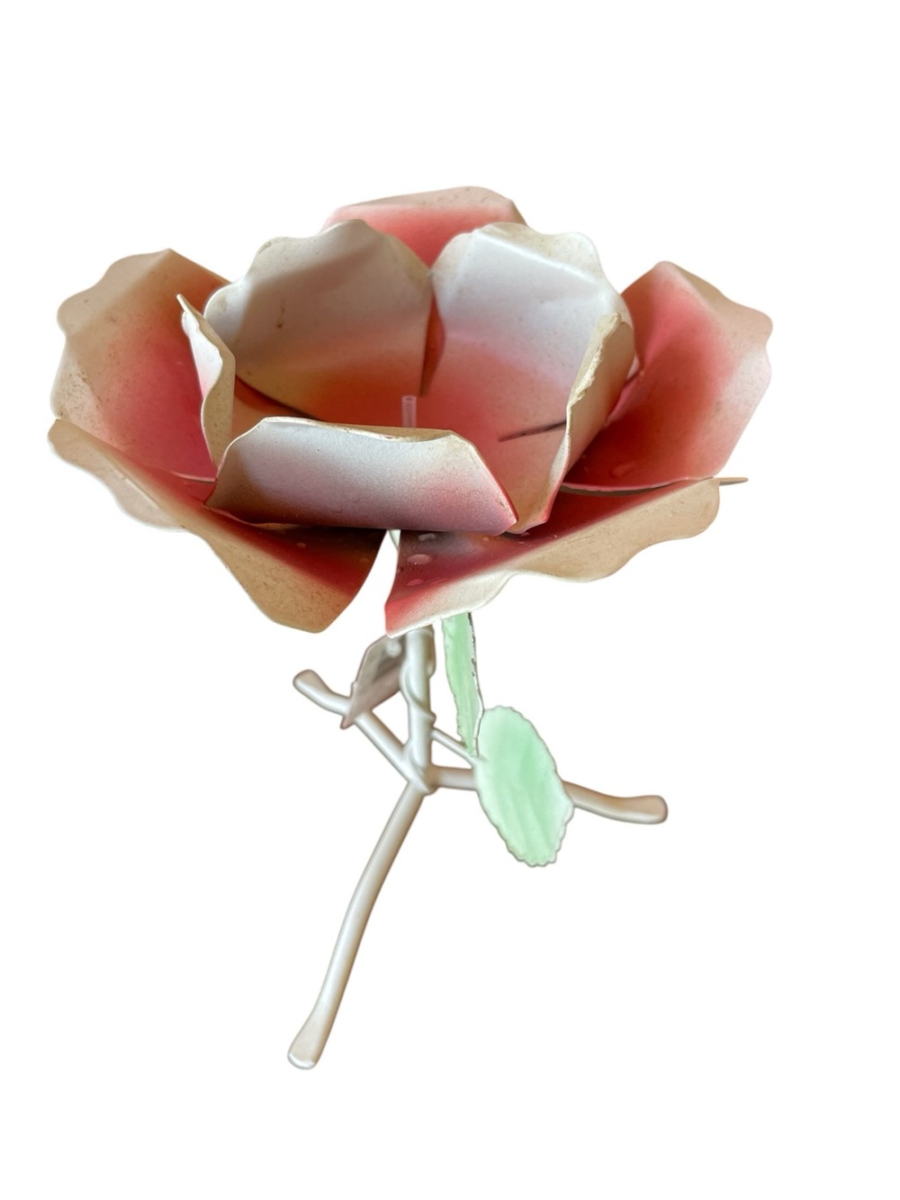 Vintage Target Pink Rose Metal Candle Holder NWT